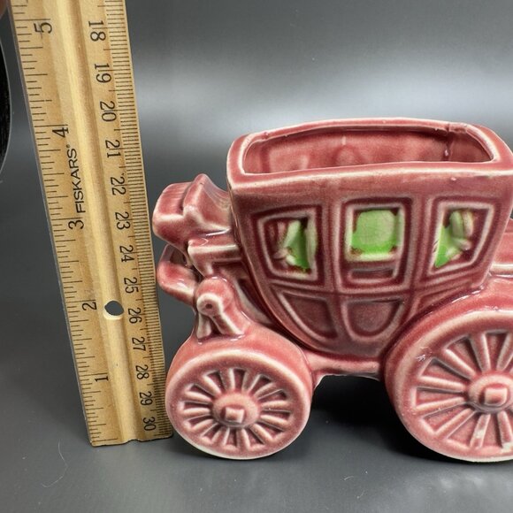 1960s Stagecoach Planter Container Figural Ceramic Whimsical Made in Japan VTG - Picture 3 of 11